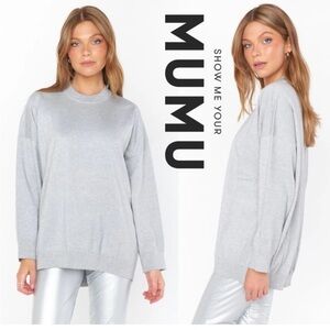 Show Me Your MuMu Revolve women’s Silver shimmer Crewneck Sweater